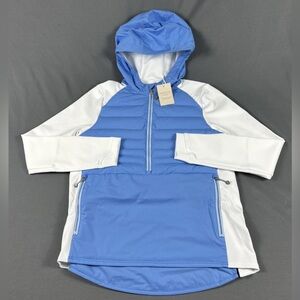 Peter Millar Womens Golf Jacket Hoodie Merge Small Blue Polyester
